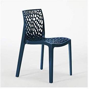 Silla Gruvyer Apilable de Polipropileno para Cocina y Bar Color Azul Oscuro