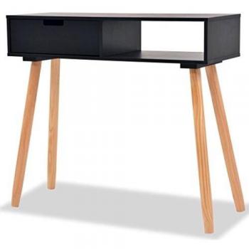 vidaXL Mesa consola de madera maciza de pino 80x30x72 cm negra