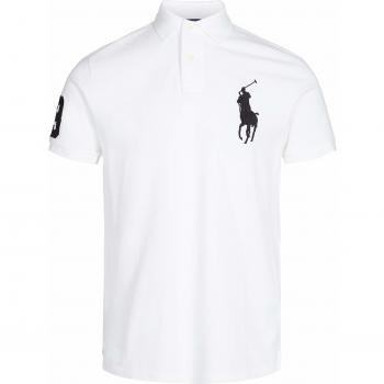Polo Ralph Lauren Custom Slim Fit Big Pony Mesh Polo Shirt - White, Size L