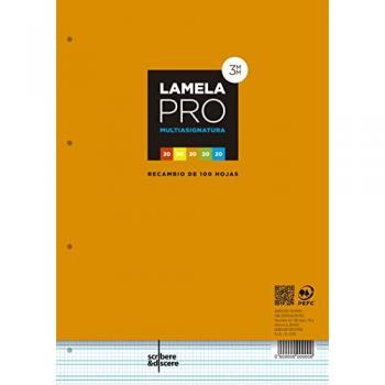 Hojas de repuesto Lamela Multicolor A4 100 Hojas 3 mm (5 Unidades)