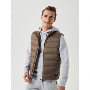 Björn Borg Men's Brown Centre Down Vest - Lightweight Insulated Jacket