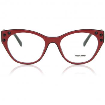 Miu Miu MU02RV 1051O1 Gafas Recetadas para Mujer Rojas, Armazones para Mujer Rojas, 52 Lentes Recetados Para Mujer Rojos