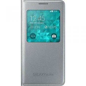 Samsung BT-EFCG850BS - Cubierta del tirón para Samsung G850F Galaxy Alfa, con ventana, color plata- Versión Extranjera