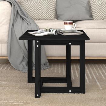 Mesa Baja de Madera Maciza de Pino Negro 50x50x45 cm