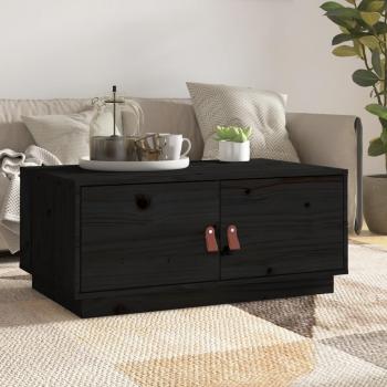 Mesa de centro de madera maciza de pino 80x50x35 cm en colores Blanco, Gris y Marrón miel - Mesita de Salón o Comedor o Auxiliar - Mesa de Café Meuble Salón; Mesa de centro