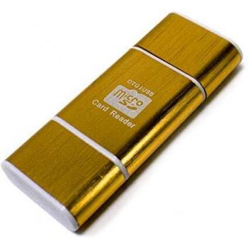 Lector OTG USB & Micro USB Dorado