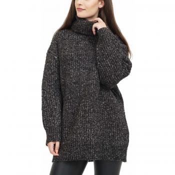trueprodigy Casual Mujer Marca suéter Cuerda Basico Ropa Retro Vintage Rock Vestir Moda Cuello Tortuga Manga Larga Slim fit Designer Fashion, Colores:Black, Tamaño:XS