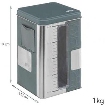 X Caja de almacenamiento color verde con medidor para verter: caja 1kg + caja 2kg WELLHOME