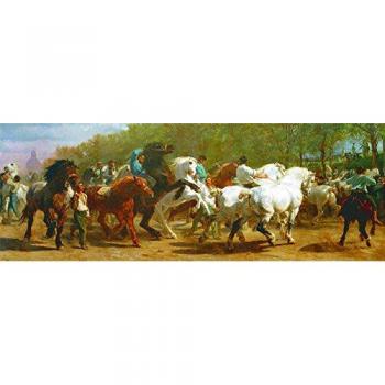 Puzzle Panorámico Dorado - El Mercado de Caballos, 1000 Piezas
