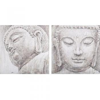 Cuadro DKD Home Decor Buda Oriental 80 x 3,5 x 80 cm (2 Unidades)