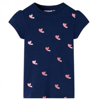 Camiseta Infantil de Manga Corta Azul Marino Talla 92