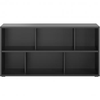 Estantería baja de madera negra 140 cm EPURE