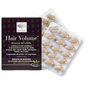 New Nordic Hair Volume - 90 Comprimidos | Complemento Alimenticio | Nutrición Capilar | Biotina, Zinc y Cobre para el Mantenimiento del Pelo | Natural