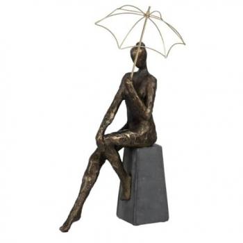 Figura Decorativa Cobre Mujer 25 x 17,5 x 44 cm