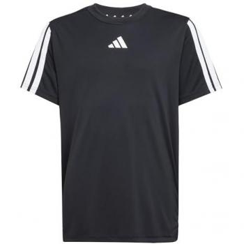Camiseta Deportiva Adidas Training Essentials 3 Stripes Niños - Negro/Blanco, Talla 152