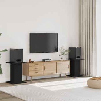 vidaXL Black Engineered Wood Speaker Stands 2 pcs 30x30x60 cm