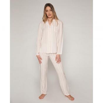 Pijama Manga Larga Abierto Classic Stripes azul claro