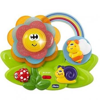 Chicco Flor Sensorial, Juego Educativo Electrónico Apilable, Mesa de Actividades MultiSensorial para Bebés con Música, Luces y Piezas para Encajar - Juguetes para Bebés de 6 a 36 Meses