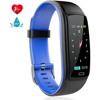 MINLUK Pulsera de Actividad Inteligente, Pulsera Bluetooth Impermeable IP67 con Pantalla Color,para Android y iOS