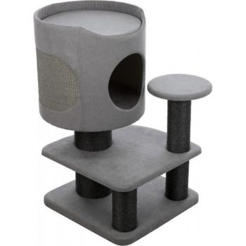 Rascador para gatos TRIXIE Poste Rascador XXL Tazio gris con cueva, diseño elegante, estructura robusta, materiales de alta calidad, ideal para gatos grandes