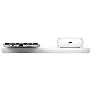 Belkin WIZ002vfWH - Cargador inalámbrico doble, base de carga doble de 10 W; para iPhone 11, 11 Pro, 11 Pro Max, Galaxy S20, S20+, S20 Ultra, Pixel 4, 4XL, AirPods y otros, blanco