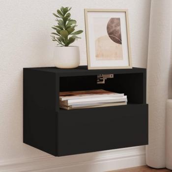 Muebles de pared para TV 2 piezas de madera multicapa negra 40x30x30 cm