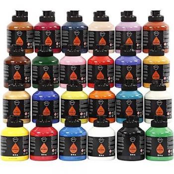 Pintura Pigmento Escuela de Arte, Colores Asortidos, 500 ml, 24 Frascos
