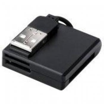 Digitus Tiny - Lector (Memory Stick (MS), miniSD, MMC, MMC Mobile (RS-MMC), MS Duo, MS Micro (M2), MS PRO, SD, SDHC, USB 2.0, 480 Mbit/s, Negro)