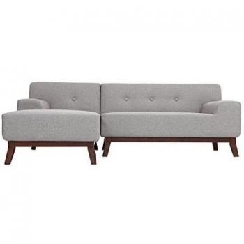 Miliboo - Sofá esquinero de diseño gris VILA