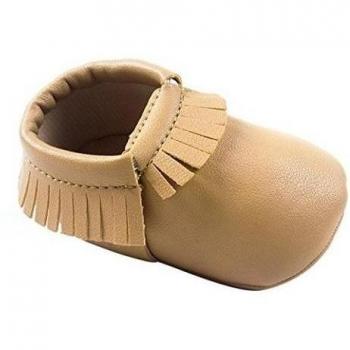 Happy Cherry Zapatos con Borlas Mocasines de PU Piel Suaves Zapatitos Primeros Pasos Calzado Infantil para 9-12 Meses Bebés Niñas Niños Baby Prewalker Shoes Longitud 13cm Talla EU 20-21 Color Caqui