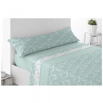 Juego de Sábanas Térmicas de Pirineo - Sábanas de Invierno en Tejido Polar, 3 Piezas Suaves y Cálidas para Cama Individual y Matrimonio (Barbate Azul, C
