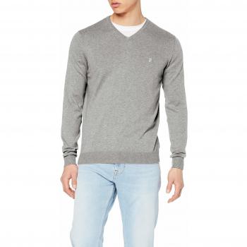 Izod 12GG V-Neck Sweater Suter Pulver, Gris