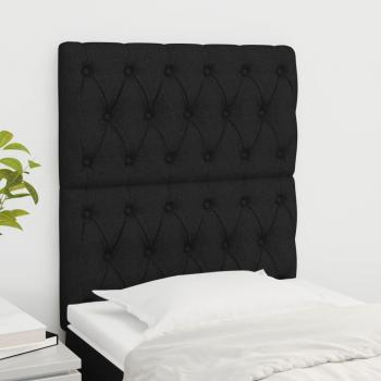 Cabeceros de tela negro 2 unidades 80x7x78/88 cm vidaXL