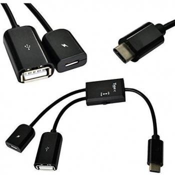 2 en 1 USB 3.1 Tipo-C a Micro USB 2.0 Alimentación Carga Host OTG Hub Cable Adaptador