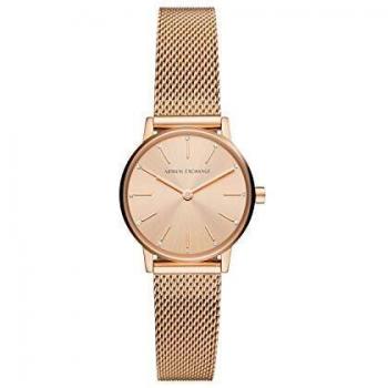 Armani Exchange Women's Quartz Watch with Stainless Steel Strap, Rose Gold, 14