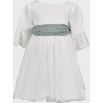 Vestido de bebé de manga francesa y cierre de cremallera