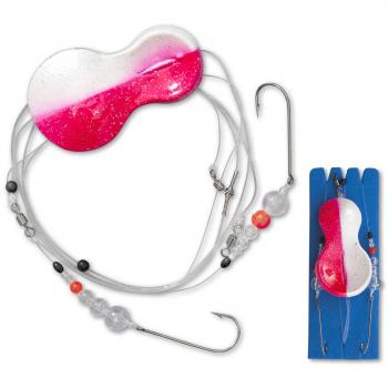 Flatty Teaser Inline Rig – Montado 80 g/color de rosa, color blanco perla