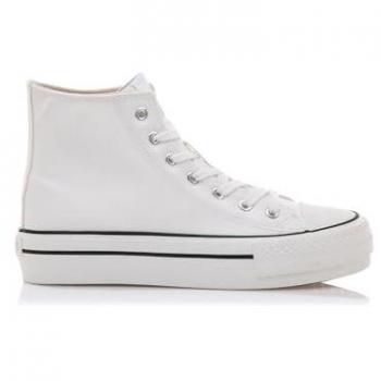Deportivas de Mujer MTNG 60172 C19667 ACTIOM PU BLANCO, Zapatillas deportivas abotinadas con piso grueso, Sneakers Bigger X 60172 Action_pu_white (37), Deportivas Casual con