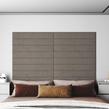 Paneles de pared terciopelo gris claro 12 uds 90x15 cm 1,62 m²