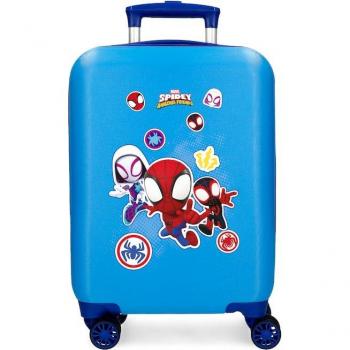 Maleta de Cabina Rígida Go Webs Go Spidey Azul 28L con 4 Ruedas Dobles y Cierre de Combinación