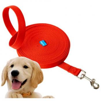 Correa de Adiestramiento Larga de Nylon Roja para Perros - Resistente y Fuerte (1.5m / 3m / 5m / 10m / 15m)