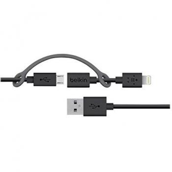 Belkin F8J080bt03-BLK - Cable Micro-USB con Adaptador Lightning, 90 cm, Negro