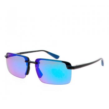 Maui Jim Laulima Rimless Rectangular Sunglasses, 61mm - Gray/Blue Polarized Solid - Size: One Size