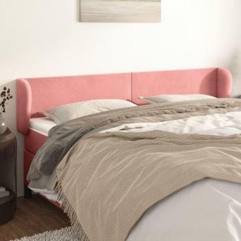 Cabecero de terciopelo rosa 183x23x78/88 cm vidaXL
