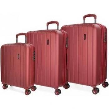 Set de maletas Movom Wood rígidas 55 - 68 - 78 rojo