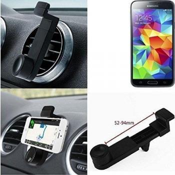 Titular Smartphone para el coche para Samsung Galaxy S5 Plus. Parrilla del coche montaje del sostenedor del coche para el teléfono inteligente. De aplicación universal. Negro. Fácil de instalar, sujeción segura. Utilizar el teléfono como un dispositi