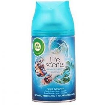 Air Wick Freshmatic - Recambio de Ambientador Spray Automático, Esencia para Casa con Aroma a Oasis Turquesa, 250 Mililitros