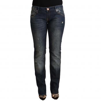Acht Blue Washed Cotton Low Waist Skinny Denim Jeans - W26