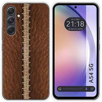 Funda de Silicona para Samsung Galaxy A54 5G con Diseño en Cuero y Dibujos 01