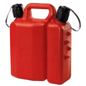 Bidón de plástico doble compartimento 5L para combustible y aceite